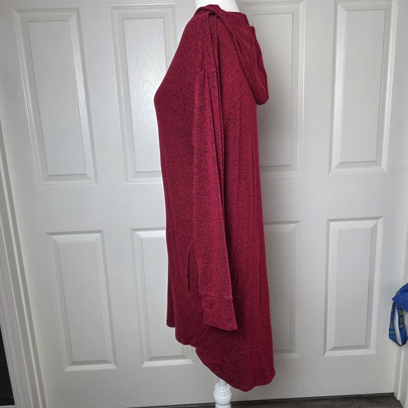 SOMA M Weekend Pajama Dress Hooded Loungewear Red Long Sleeve Soft Sleepwear - Picture 5 of 11